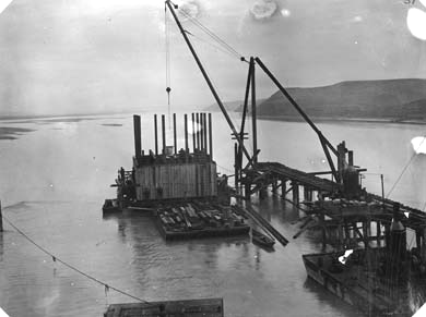 View Showing Condition of Pier 3a after Flood